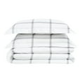 thumbnail image 2 of Truly Soft Printed Windowpane White and Grey Full and Queen 3-Piece Duvet Cover Set, 2 of 5