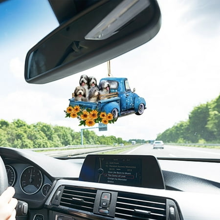 

Yedhsi Hanging Ornaments 3D Cute Car Dog Pendant Ornaments Hanging Ornament