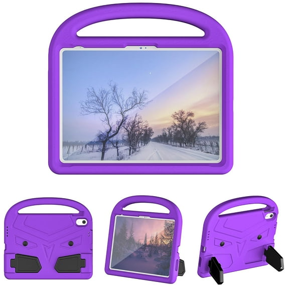Nalacover Portable Heavy Duty Case for iPad 10th Generation 10.9" 2022, EVA Shockproof Armor Military Grade Lens Protection Case with Kids Friendly Handle Foldable Stand Bracket Case, Purple