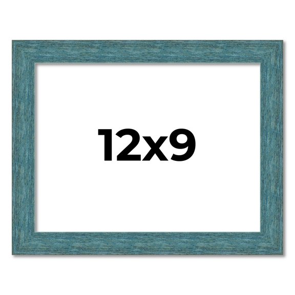 12x9 Frame Blue Rustic Barnwood Solid Wood Picture Frame Width 1.25 Inches | Interior Depth 0.5