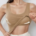 thumbnail image 4 of Women Thermal Tank Tops Thermal Fleece Lined Underwear Tops Warm Thermal Shirts Thermal Vest Sleeveless Camis Khaki XL, 4 of 6