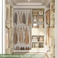 thumbnail image 2 of Besiost Closet System, 4-8 FT Closet Organizer Systems with 2 Wooden Drawers and 5 Hanging Rods, Can Fit 60 to 96 inch Walk-in Closet System, Greige Oak, 2 of 7