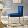 thumbnail image 2 of Tufted Side Dining Chair, Velvet, Metal Steel, Gold Blue Navy, Modern Contemporary Urban Design, Kitchen Room Cafe Bistro Restaurant Hospitality, 2 of 7