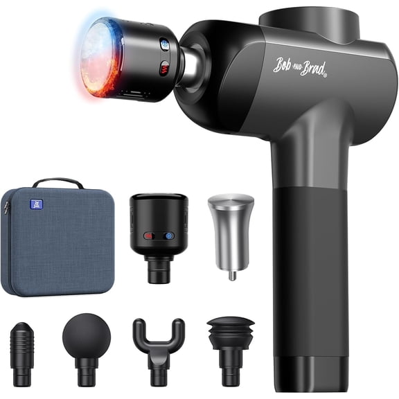 Bob and Brad X6 Pro Max Massage Gun with Heat-Cold and Metal Head Therapy,Percussion Deep Tissue Massager Gun,Electric Muscle Massage Gun with 6 Replacements