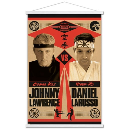 Cobra Kai - Versus Wall Poster with Wooden Magnetic Frame, 22.375" x 34"