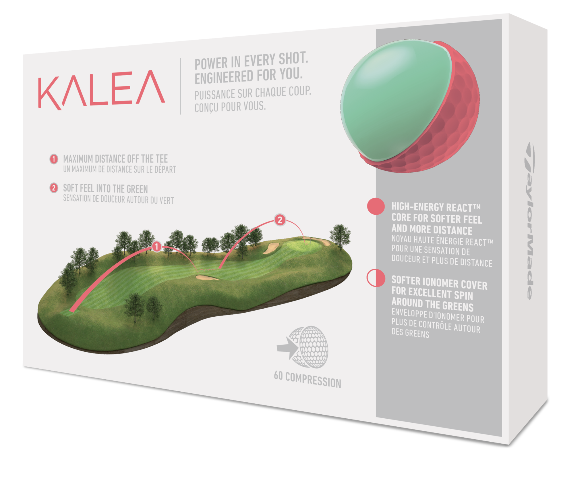 TaylorMade Women's 2019 Kalea Matte Peach Golf Balls, 12 Pack