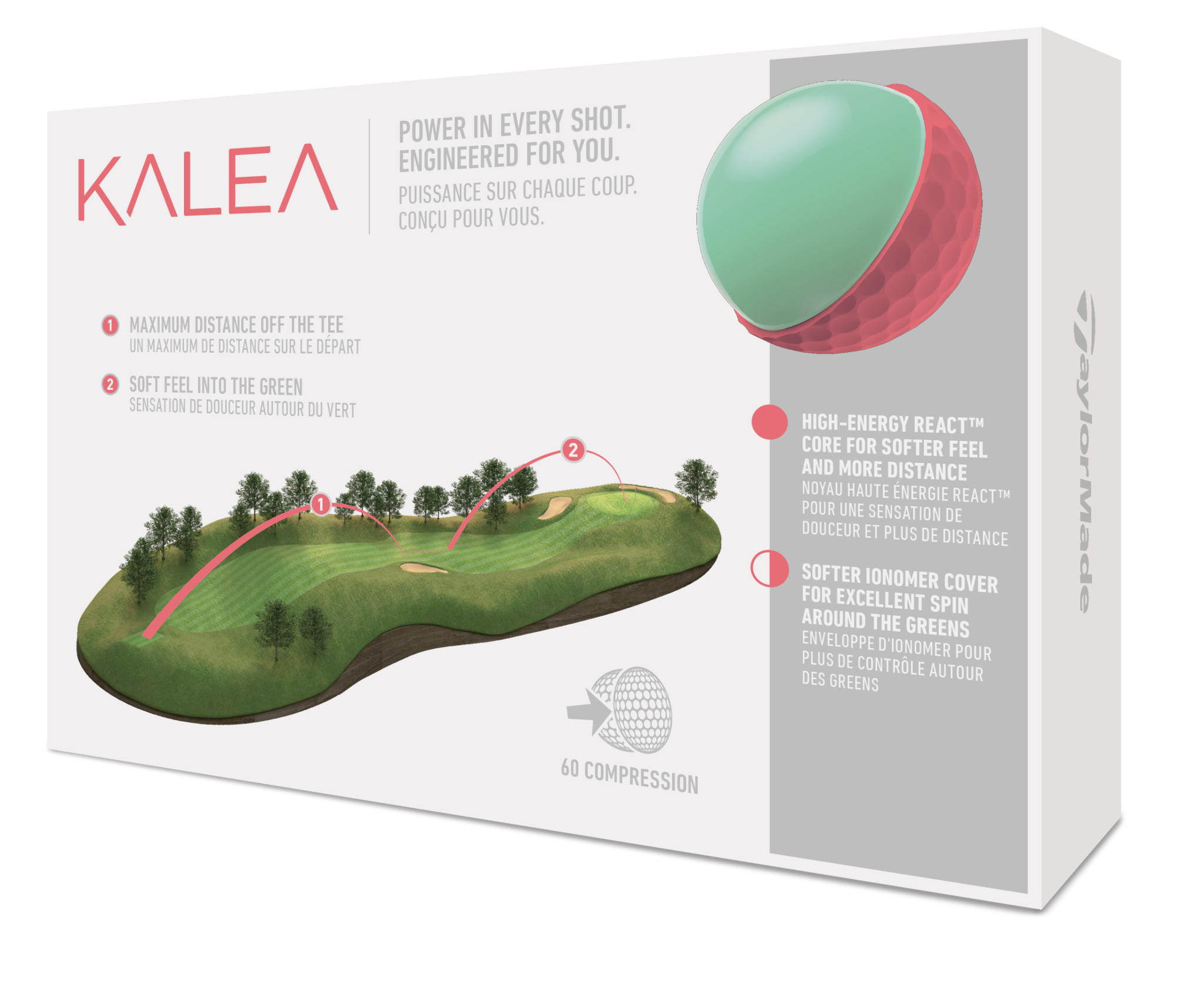 TaylorMade Women's 2019 Kalea Matte Peach Golf Balls, 12 Pack - image 4 of 9