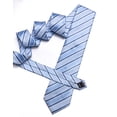 thumbnail image 4 of Barry.Wang Light Blue Silk Ties for Men Sets Woven Striped Formal Necktie Pocket Square Cufflinks Wedding Party 4PCS, 4 of 5