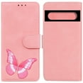 thumbnail image 6 of ELEHOLD Leather Wallet Case for Google Pixel 7 Pro,Butterfly Pattern with Card Slots Kickstand Magnetic Clasp Shockproof Protective Case for Women Girls,Pink, 6 of 6