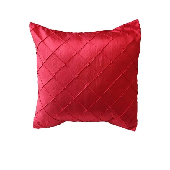 Pintuck Taffeta Decorative Throw Pillow/Sham Cushion Cover Red