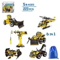 thumbnail image 1 of 6 In 1 Engineering Vehicle Playset Building Construction Bulldozer Truck Toy For Kids Birthday Gift, 1 of 11