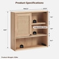 thumbnail image 7 of OKD 23" W Farmhouse Rattan Bathroom Wall Storage Cabinet, Floating Shelves for Wall,Medicine Cabinet with Door and Adjustable Shelves, Natural Oak, 7 of 7