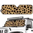 thumbnail image 2 of XYZCANDO Yellow Leopard Print Windshield Sun Shade Compatible with JK JKU TJ 2 Door / 4 Door Foldable Windshield Sunshade Sun Visor Blocks UV Rays Heat Shield Sun Visor Mat, 2 of 7