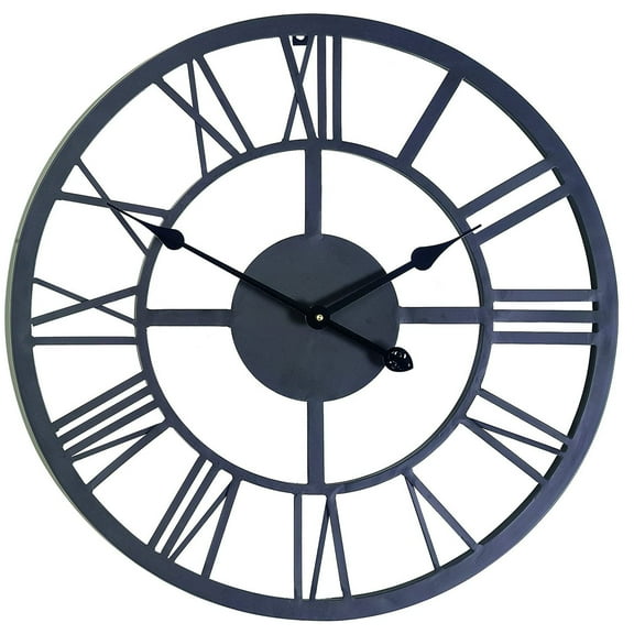 Gardman Stylish Indoor Outdoor Round 21.5" Steel Roman Numeral Wall Clock