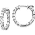 thumbnail image 1 of Sterling Silver Cz In And Out Round Hoop Earrings (21 X 22.5) Made China qe15449, 1 of 6