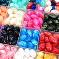 thumbnail image 2 of NUEVO 30 piezas de cuentas acrílicas ovaladas de 13 x 8 mm, espaciadoras sueltas para hacer joyas, manualidades de ropa hechas a mano, 2 of 5
