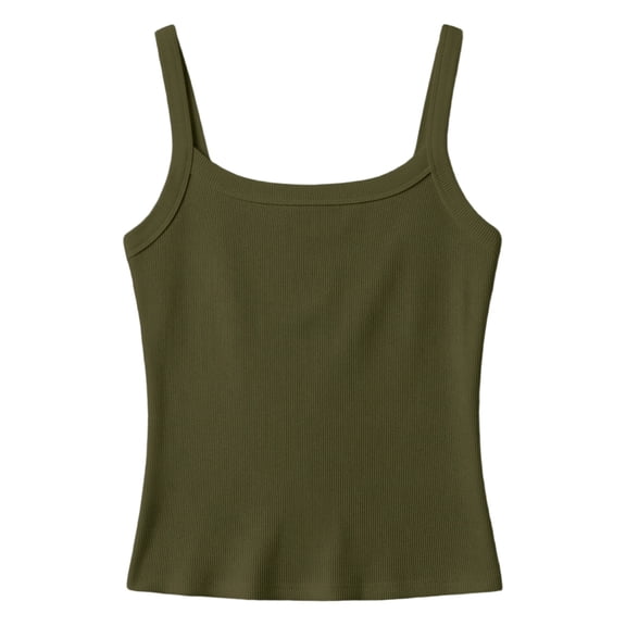 LIIPEE Girls Tank Tops Casual Summer Ribbed Stretch Sleeveless Solid Color Fashion Spaghetti Strap Camisole Kids Slim Fit Basic Cute Comfortable Breathable Soft Daily Vest,7-8 Years