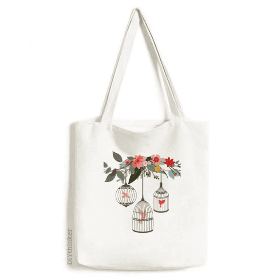 Cage Flower Shelf Art Deco Fashion Tote Canvas Bag Shopping Satchel Casual Handbag