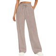 thumbnail image 2 of Women's Wide Leg Sweatpants Baggy Drawstring Sweat Pants Lounge Fashion Clothing Athletic Joggers with Pockets Camel 2XL, 2 of 4