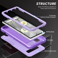 thumbnail image 2 of SaniMore for Google Pixel 7A Multi-Functional Case, 3-Layer Protection Magnetic Cover Support Car Mount & 360° Rotatable Metal Ring Kickstand Full Body Shockproof Protective Shell, Purple, 2 of 7