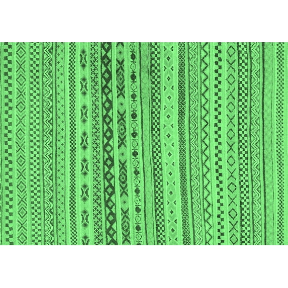 Ahgly Company Indoor Rectangle Solid Emerald Green Modern Area Rugs, 5' x 7'