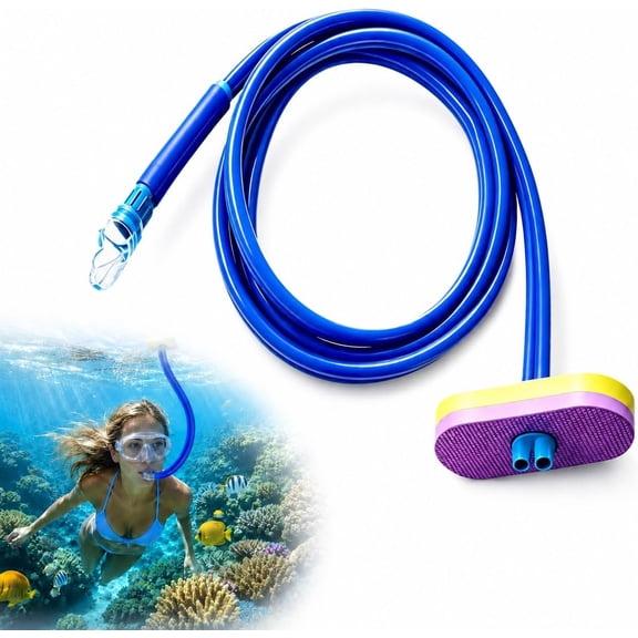 Snorkel Set for Adults Swimming Snorkel with Float Head Premium Underwater Snorkeling Gear Long Swim Hose Breathing Tube for Lap Swimming Diving Outdoor Pool Use