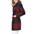 thumbnail image 5 of Allegra K Women's Notched Lapel Long Sleeves Double Breasted Plaids Overcoat, 5 of 7