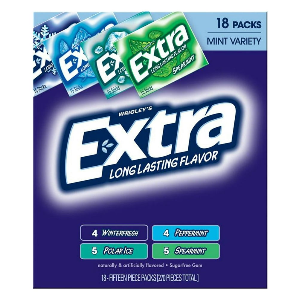 Product of Extra SugarFree Gum Mint Variety Pack 18 Pk.15 Ct