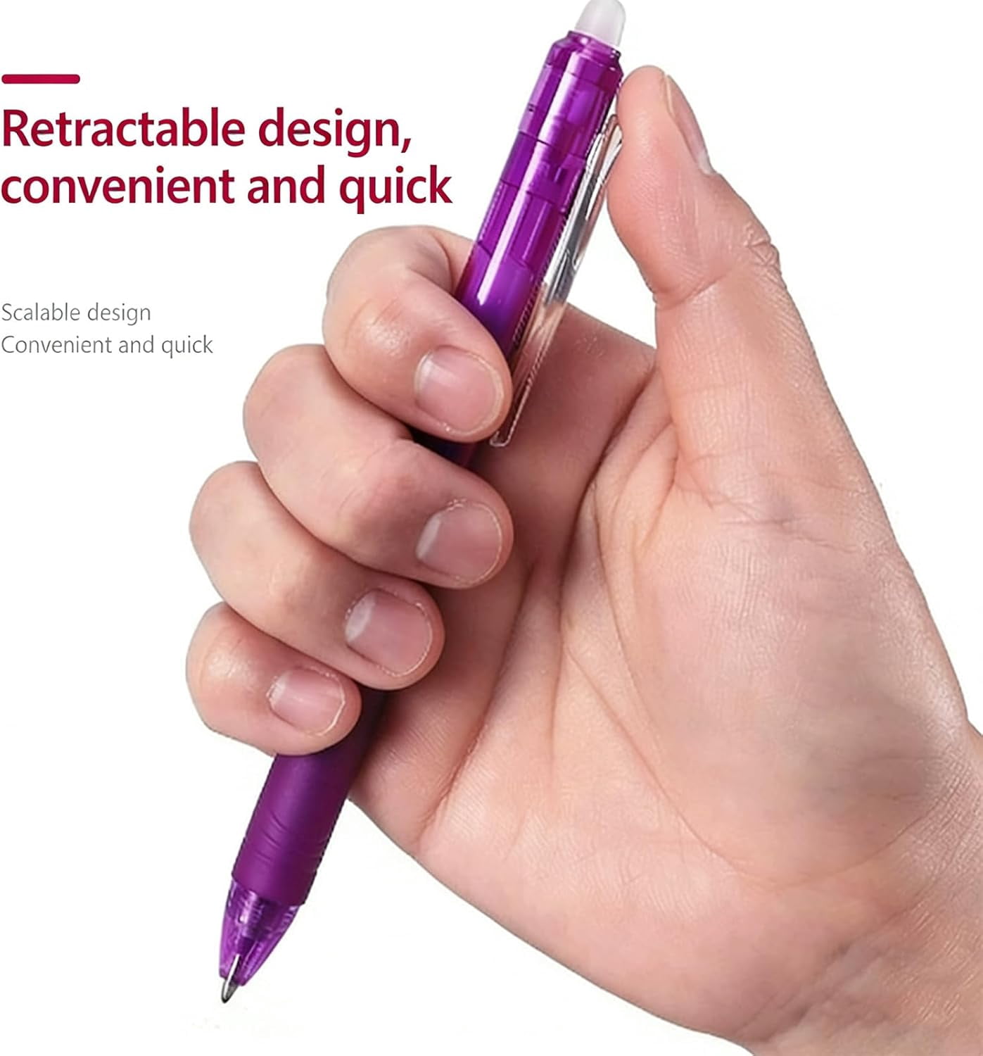 12 PCS Multi-color Erasable Gel Pens, Erasable Colored Pens, 0.7mm Retractable Friction Erasable Pen, Smooth-Flowing Retractable Erasable Design, Fine Point 0.7mm for Note, Planner, Drawing