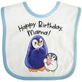 thumbnail image 3 of Inktastic Happy Birthday, Mama Cute Penguins Boys or Girls Baby Bib, 3 of 4