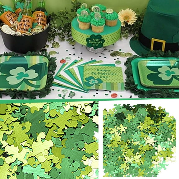 HmNPlay St. Patrick's Day Confetti Irish Holiday Table Sprinkles Sequin Scatters Lucky Festival Party Atmosphere Decoration Supplies