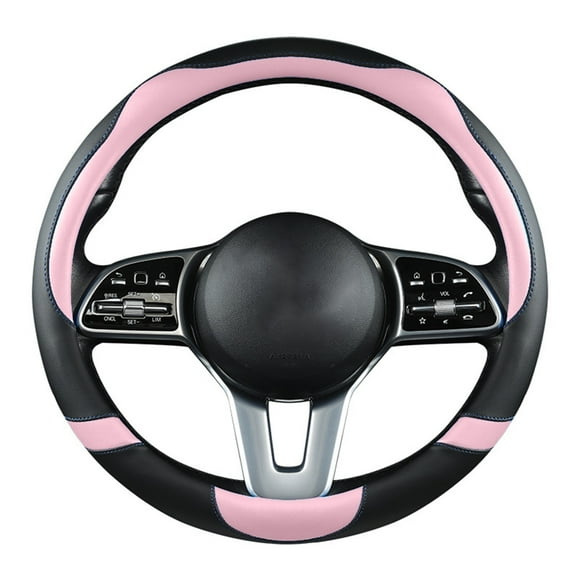 Pisexur Accesorios para coches, Electrónica para cochesFunda de cuero para volante de coche, antideslizante, transpirable, de microfibra, universal, para la mayoría de coches, de 14 a 15 pulgadas (ro