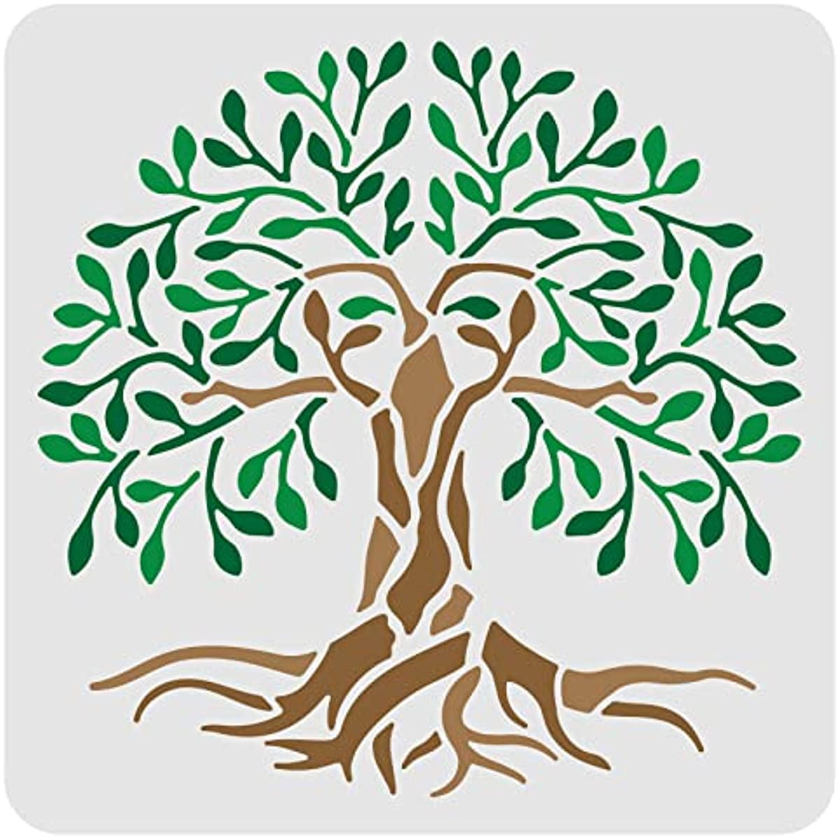 Tree of Life Stencils Template Plastic Tree Pattern Drawing Painting ...