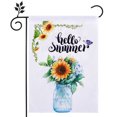 thumbnail image 1 of SAYOO Hello Summer Garden Flag, Letter Sunflower Flamingo Fruit Pattern Casa de Campo de Doble Cara Seasonal Yard Outdoor Decoration Banner 45 * 30 cm SAYOO casual, 1 of 8