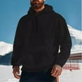 thumbnail image 2 of safuny Men's Outwear Pullover Quarter Zipper Sweatshirts Fashion Casual Activewear Fuzzy Long Sleeve Sports Tops Fall Winter Loose Hoodie Fleece Shirts Pockets Big&Tall Black L, 2 of 7