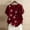 Wine, variant on ZKCCNUK Women's Summer Casual Round Neck Short Sleeve Flower Printing Loose Shirt Tops Summer Plus Size Tops 2026