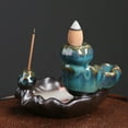 thumbnail image 4 of 1pc Lotus Ceramic Backflow Incense Burner, Aromatherapy & Meditation Home Decor (Without Incense), 4 of 7