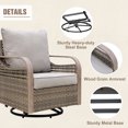 thumbnail image 2 of INTER HUT Modern Wicker Outdoor Swivel Rocking Chair, Rattan Glider Rcoker Patio Furniture, 1 Chair, Brown/Gray, 2 of 8