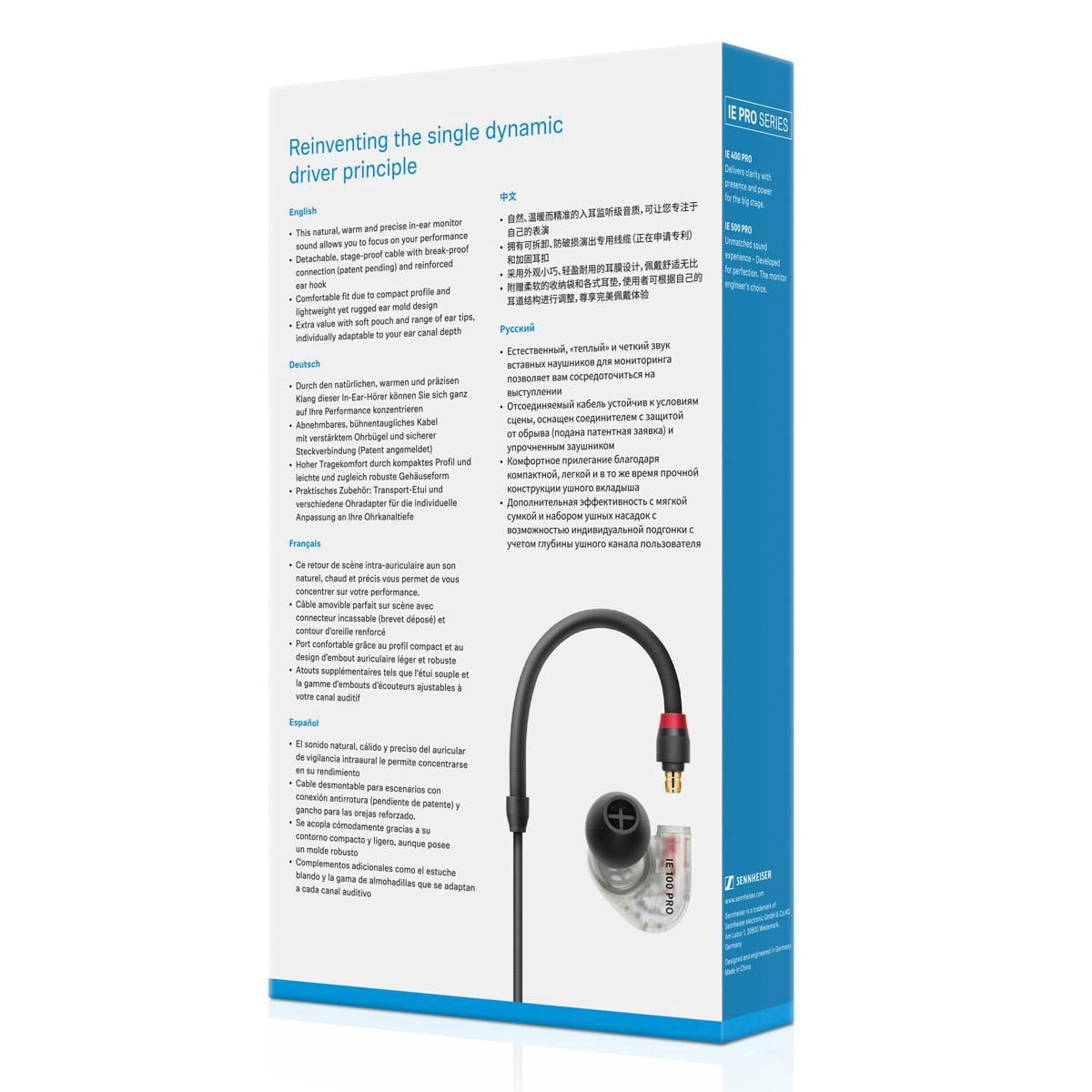 Sennheiser IE 100 PRO In-Ear Monitoring Headphones, Clear