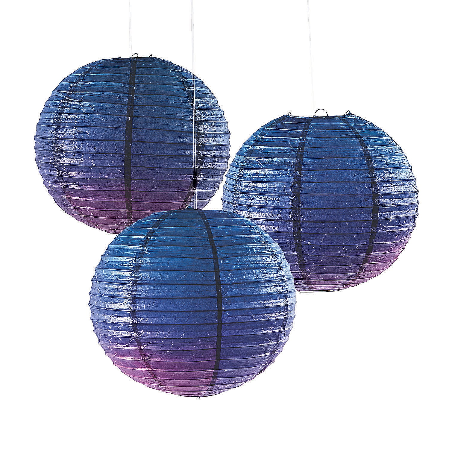 Fontien 3-Pack Galaxy Paper Lanterns - 12 Inch Constellation Party Decor For Space Themed Birthday, Room Decor - View #7