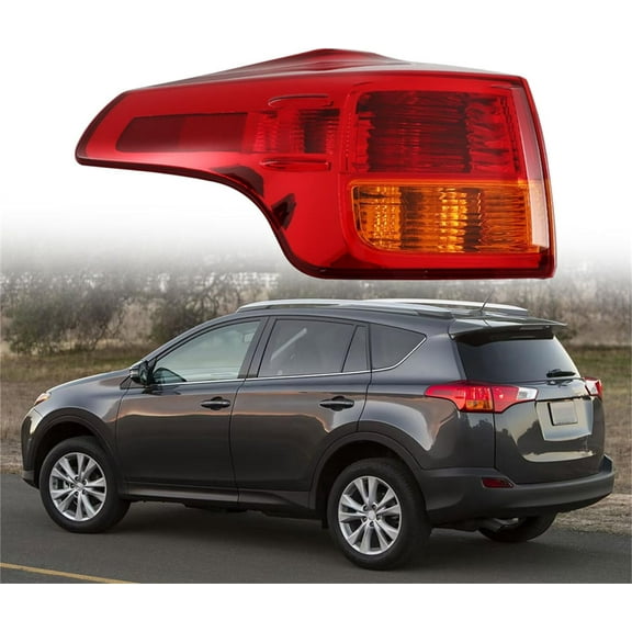 labwork Tail Lamp Light Replacement for Toyota RAV4 2013 2014 2015 Driver Left Side Brake Light Outer 8155142161 Amber Lens