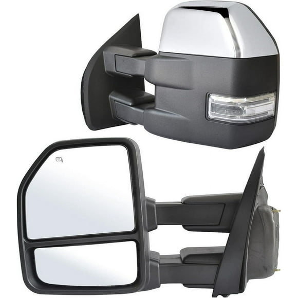 Tecman Towing mirrors for Ford F150 2015 - 2020 Chrome Power Heated turn signal 8 pin