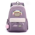 thumbnail image 1 of Fashion Fat Cat Backpack Pusheen Printe Female Nylon Simple Large-capacity Solid Color Schoolbag Insert Buckle Laptop knapsack, 1 of 1