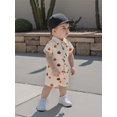 thumbnail image 6 of BemeyourBBs Boys Halloween Outfits Pumpkin Print Button T-Shirt and Elastic Shorts, 6 of 9