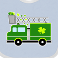 thumbnail image 4 of Inktastic St. Patricks Day Fire Truck in Green with Shamrocks Boys or Girls Baby Bib, 4 of 4