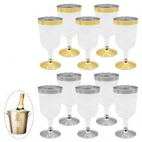 ACDANC 10Pcs Champagne Flutes Plastic 6 oz Disposable Martini Glasses Champagne Flutes Glass for Party Wedding Decoration Mix2
