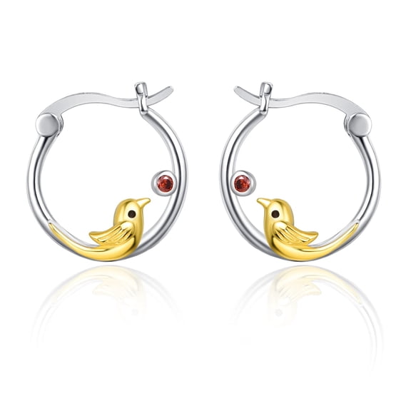TANGPOET Bird Earrings S925 Sterling Silver Animal Hoop Earrings Hypoallergenic Small Huggie Earring Jewelry Gifts for Women