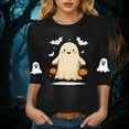 thumbnail image 5 of Godom Fall Round Neck T Shirt Funny Halloween Graphic Tee Casual Family Halloween Tops, 5 of 6