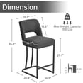 thumbnail image 3 of Usaint Modern C-Shaped Counter Stools Set of 4 Ergonomic Kitchen Bar Stools for Kitchen Island, Counter, Home, Black, 3 of 8