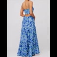 thumbnail image 3 of Vestido de Verano con Estampado Floral para Mujer, con Tirantes Finos, Aberturas y Lazo en la Parte Delantera, Holgado, Estilo Bohemio. Azul M, 3 of 5